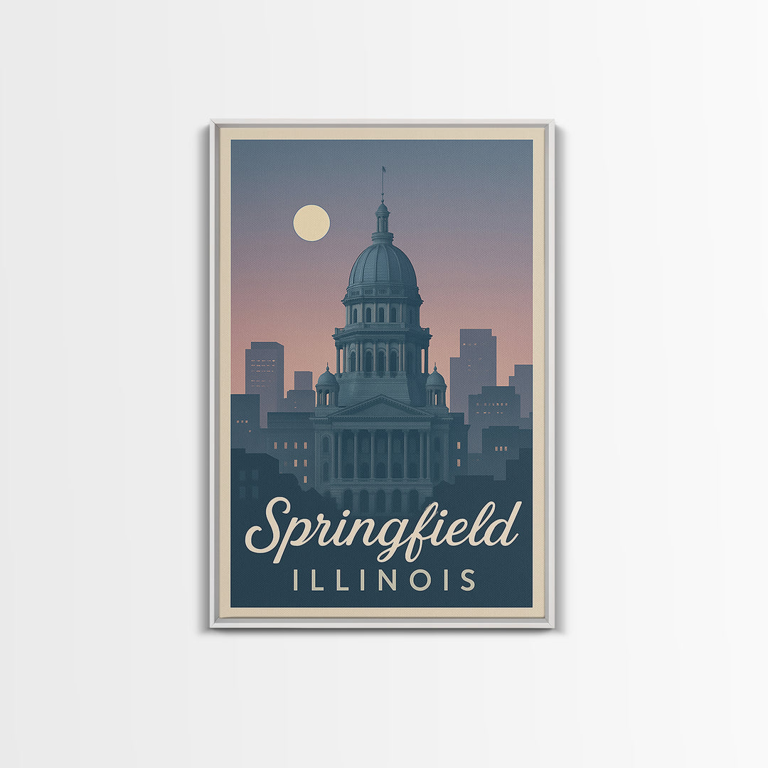 Springfield Travel Poster, Canvas Print, Classic Travel Poster Art, Springfield City Art, Mid Century Wall Art, Fine Art Print