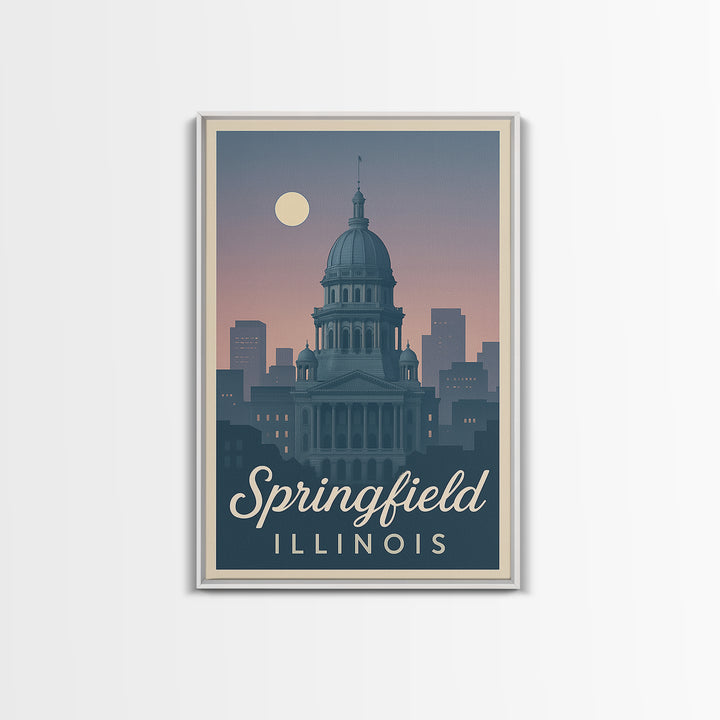 Springfield Travel Poster, Canvas Print, Classic Travel Poster Art, Springfield City Art, Mid Century Wall Art, Fine Art Print