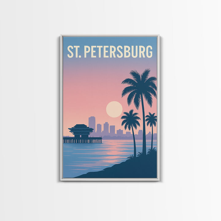 St Petersburg Florida Travel Poster, Canvas Print, Mid Century City Wall Art, St Petersburg Art Print, City Travel Prints, Travel Print