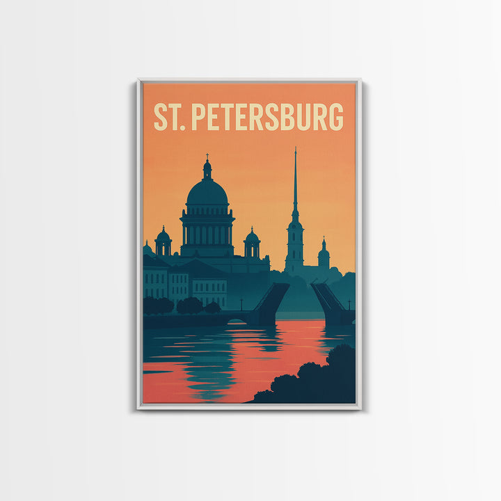 St Petersburg Travel Poster, Canvas Print, Classic Travel Poster Art, St Petersburg Wall Art, Fine Art Print, Travel Wall Art, Design 2