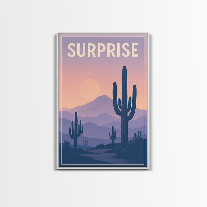 Surprise Arizona Travel Poster, Canvas Print, Mid Century City Wall Art, Surprise Travel Art, City Art Print, Fine Art Print, Travel Print