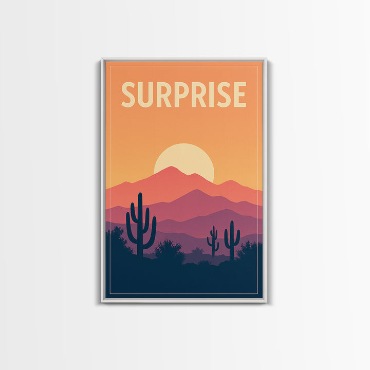 Surprise Travel Poster, Canvas Print, Classic Travel Poster Art, Surprise Art Print, Wanderlust Decor, Travel Art Print, Modern Wall Decor