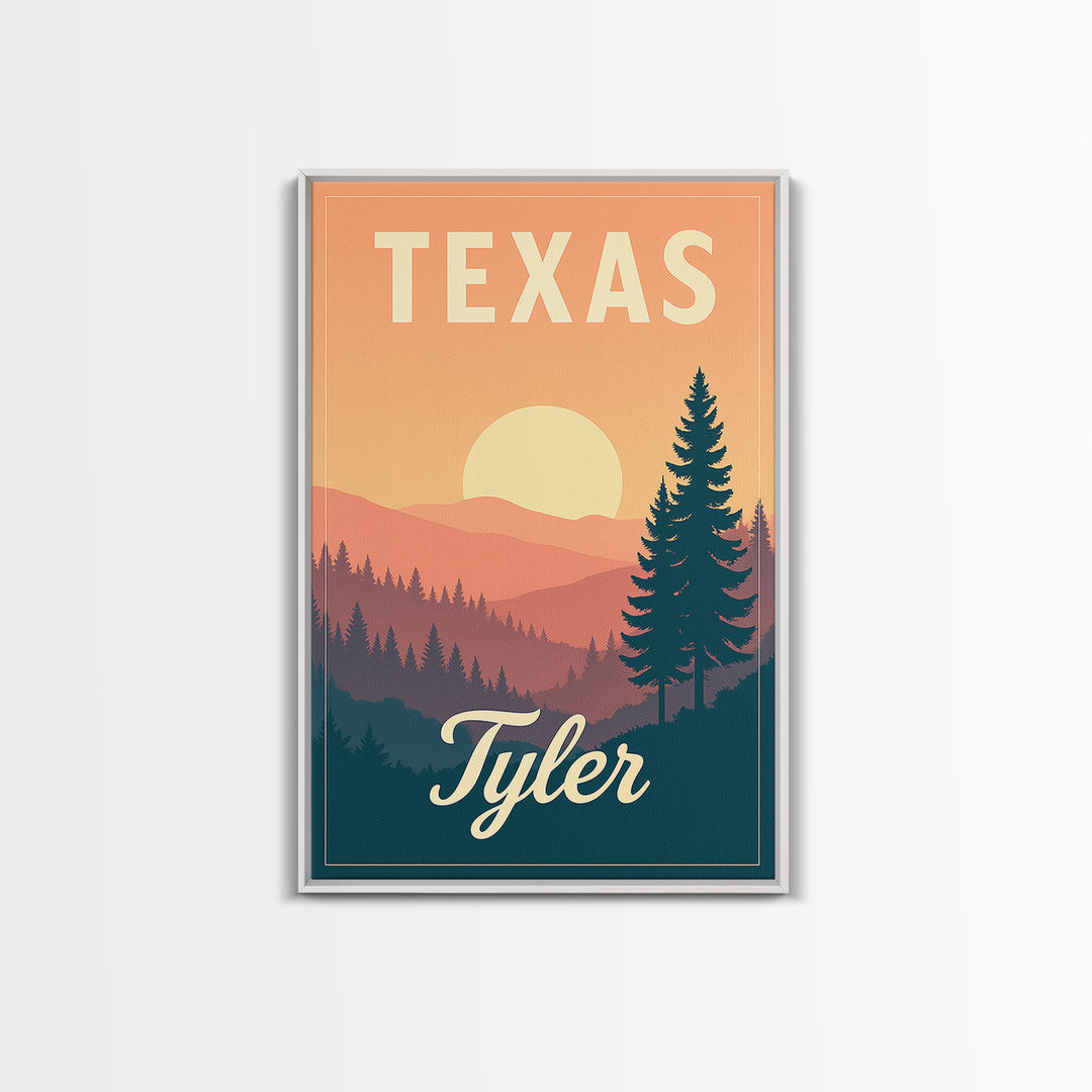 Tyler Texas Travel Poster, Canvas Print, Vintage Poster Art, Tyler Wall Art, Mid Century Wall Art, Vintage City Art, Vintage Travel Art