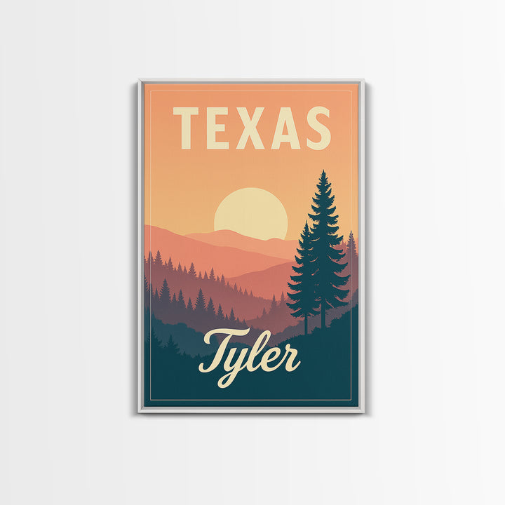 Tyler Texas Travel Poster, Canvas Print, Vintage Poster Art, Tyler Wall Art, Mid Century Wall Art, Vintage City Art, Vintage Travel Art