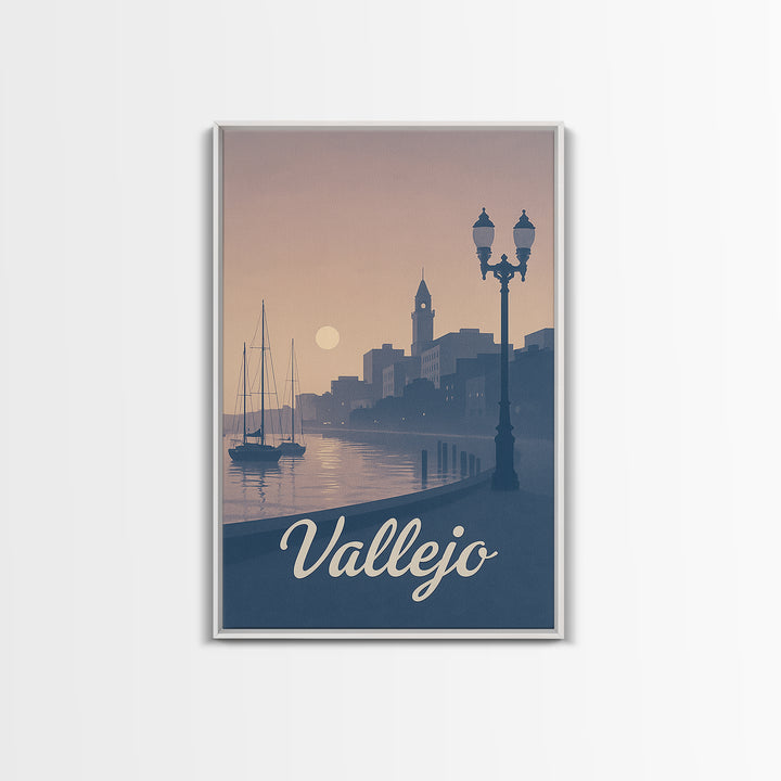 Vallejo Travel Poster, Canvas Print, Vintage Travel Poster Art, Vallejo City Art, Vintage City Art, City Illustration, Mid Century Wall Art