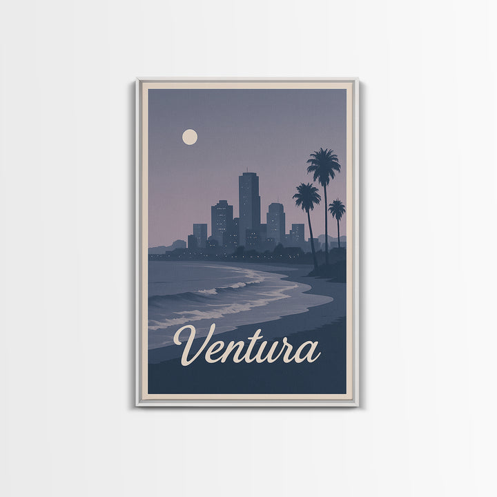 Ventura Travel Poster, Framed Canvas Print, Classic Travel Poster Art, Ventura City Art, Vintage Travel Art, Vintage Travel Print