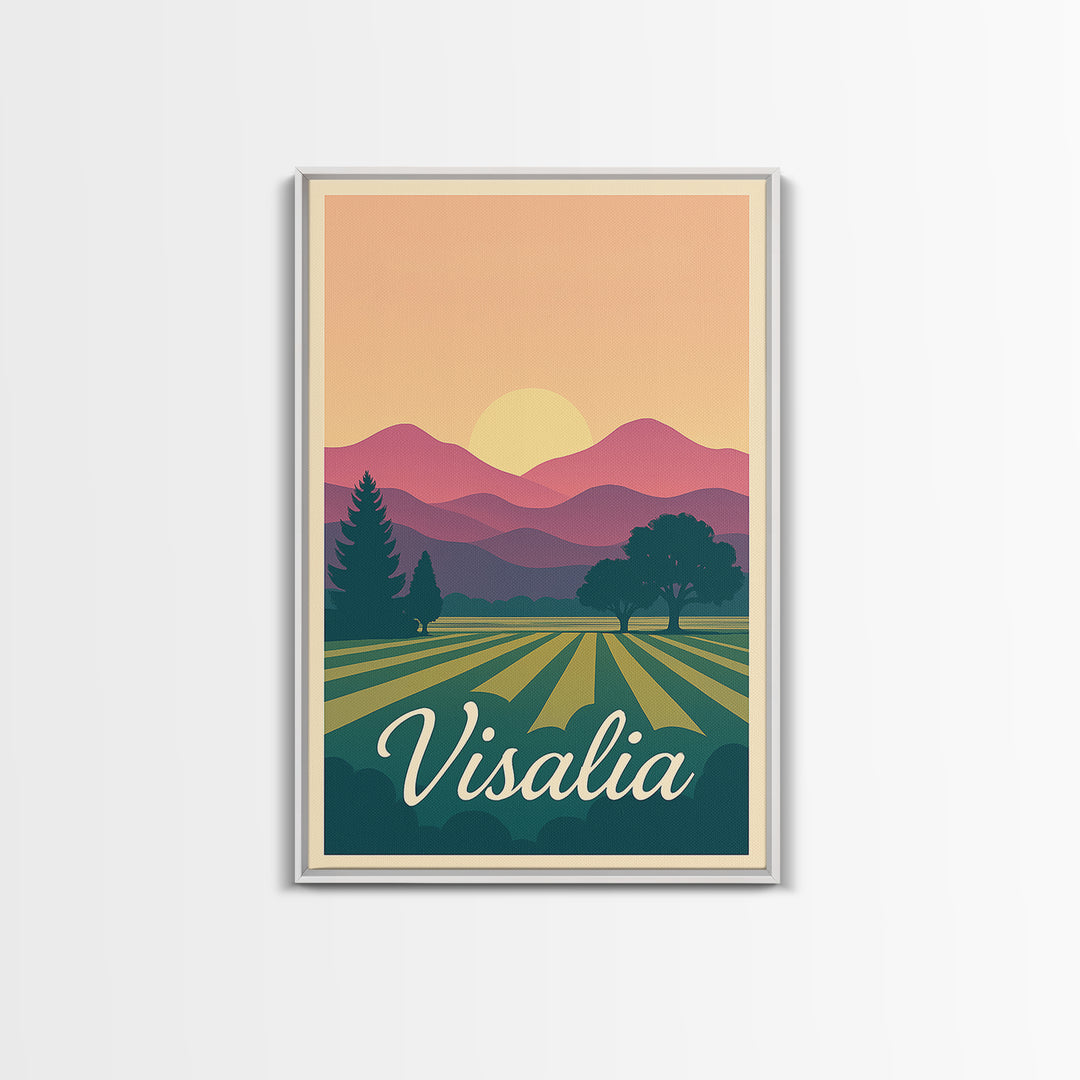 Visalia California Travel Poster, Canvas Print, Vintage Poster Art, Visalia Travel Art, Travel Poster Set, Travel Art Print, Fine Art Print