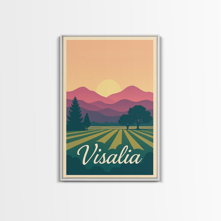 Visalia California Travel Poster, Canvas Print, Vintage Poster Art, Visalia Travel Art, Travel Poster Set, Travel Art Print, Fine Art Print