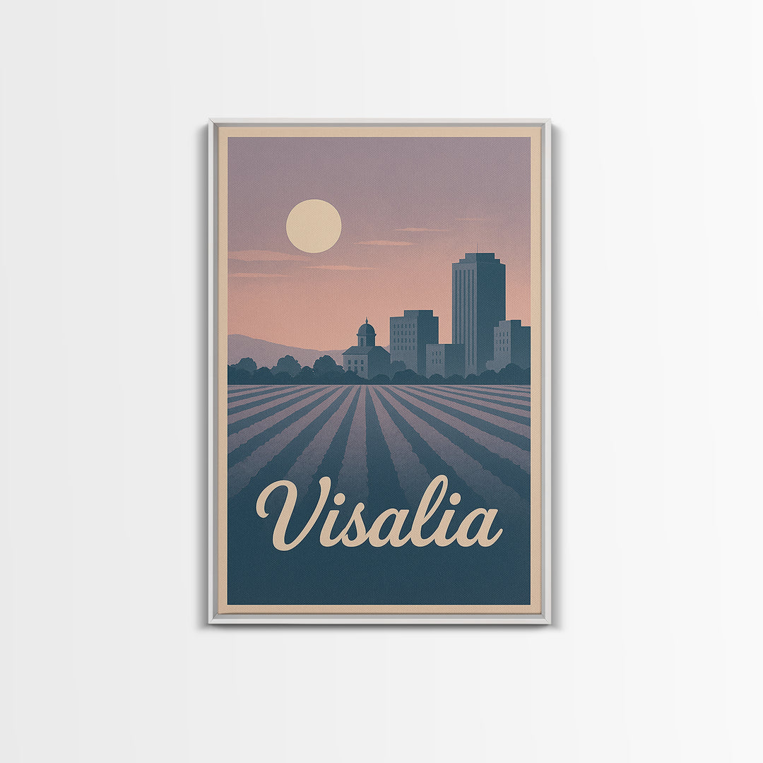 Visalia Travel Poster, Canvas Print, Classic Travel Poster Art, Visalia Art Print, Living Room Wall Art, Home Office Decor, Landscape Art