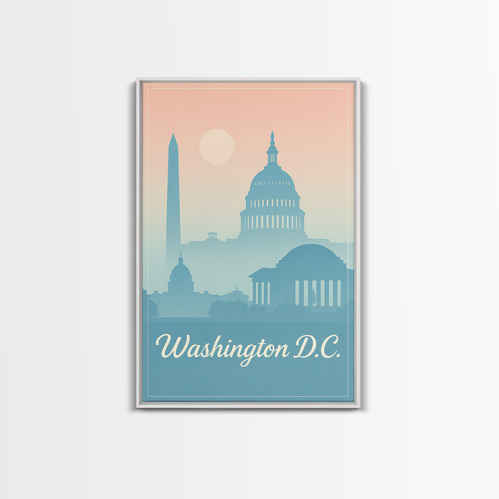 Washington DC Travel Poster, Canvas Print, Classic Travel Poster Art, Washington Travel Art, Travel Art Print, Living Room Wall Art