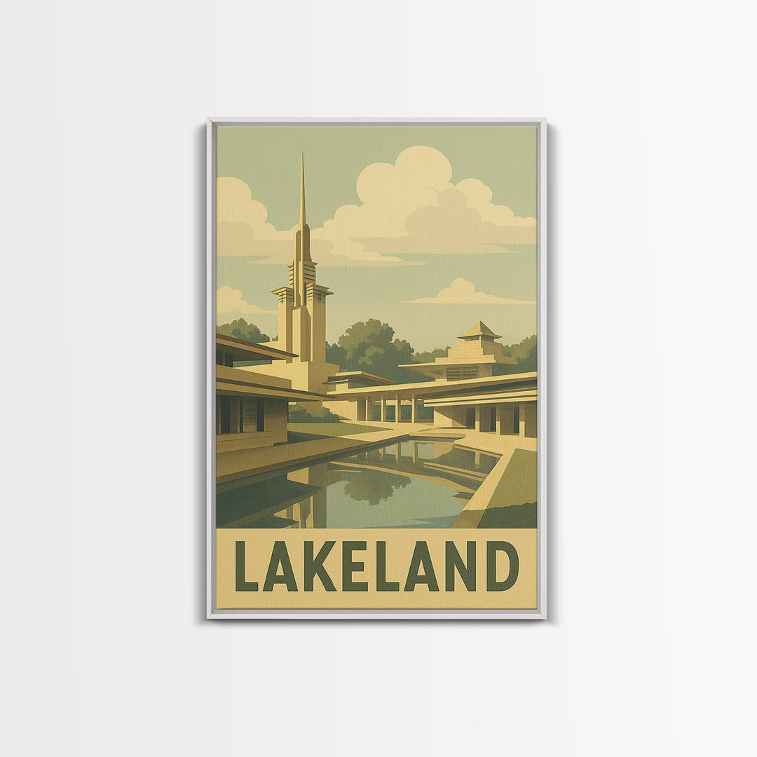 Lakeland Florida Travel Poster, Canvas Print, Old School Travel Poster, Lakeland Poster Print, Office Decor, Travel Art Print, Poster Print