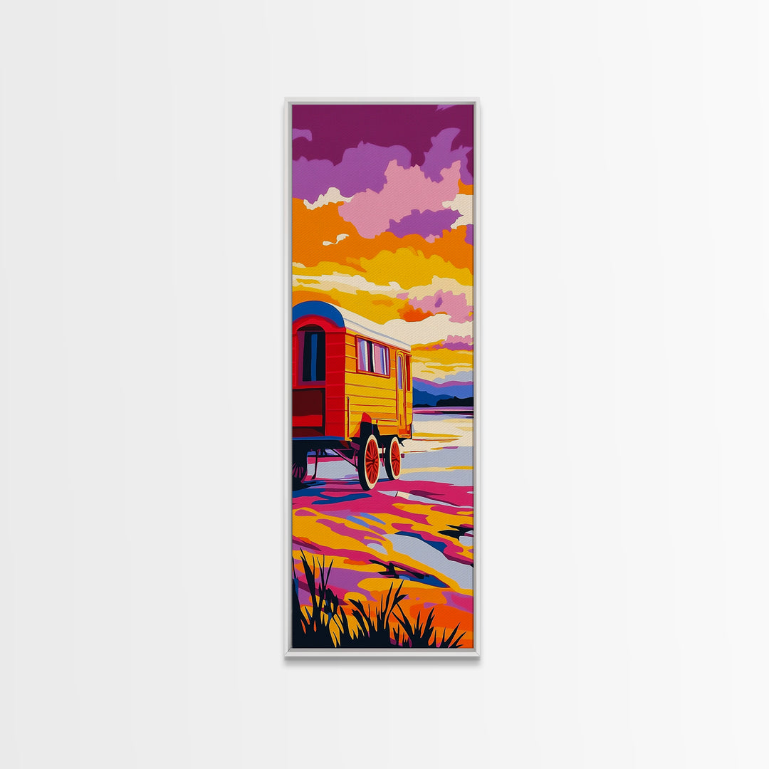 Sunset Wagon Art Canvas Print Southwest Wall Art Boho Art Pink Orange Wall Art Rustic Decor Living Room Art Above Bed Art
