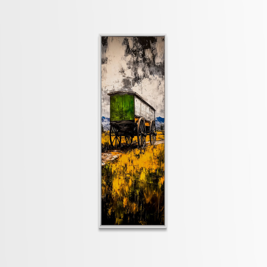 Antique Wagon Black White Canvas Print Rustic Art Farmhouse Wall Art Vintage Western Art Wabi Sabi Wall Art