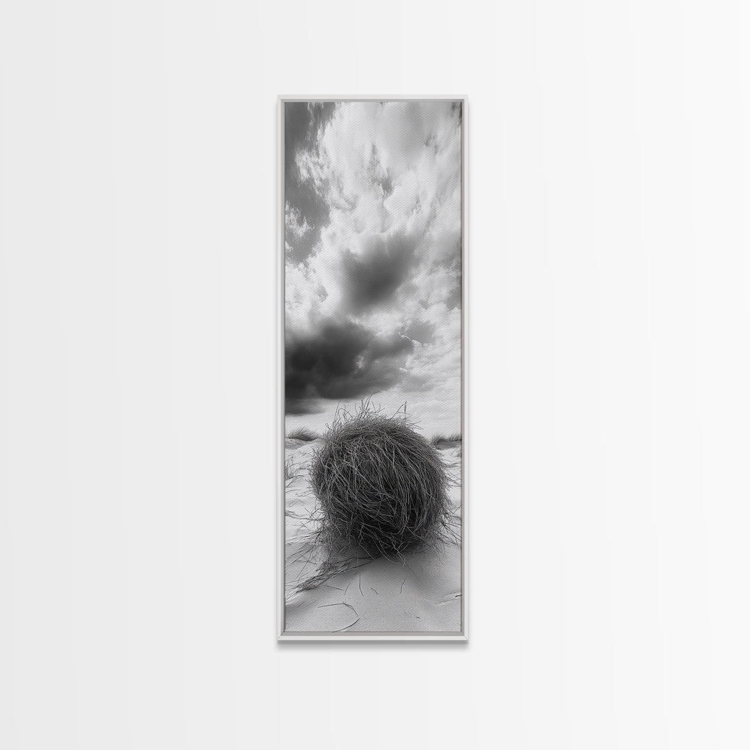 Tumbleweed Desert,Canvas Print, Rustic Southwest Wall Art, Moody Landscape Art, Extra Wide Art, Above Sofa Art, Farmhouse Decor