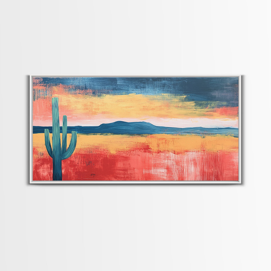 Desert Landscape Art, Framed Canvas Print, Joshua Tree Art, Southwest Wall Art, Extra Wide Art, Above Bed Wall Art, Boho Art, Rustic Decor