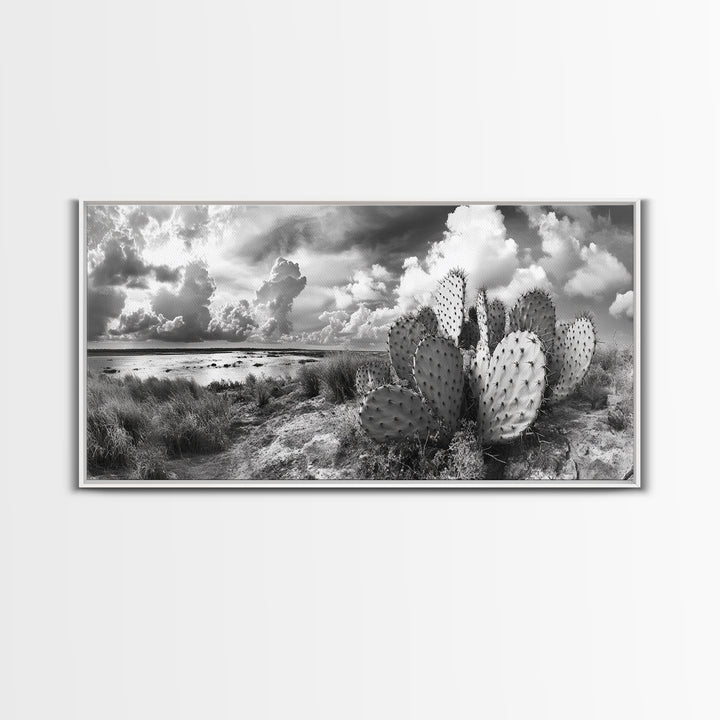 Desert Landscape, Joshua tree art, rustic decor, botanical prints, scenic view, panoramic art, southwest wall art, Canvas Print