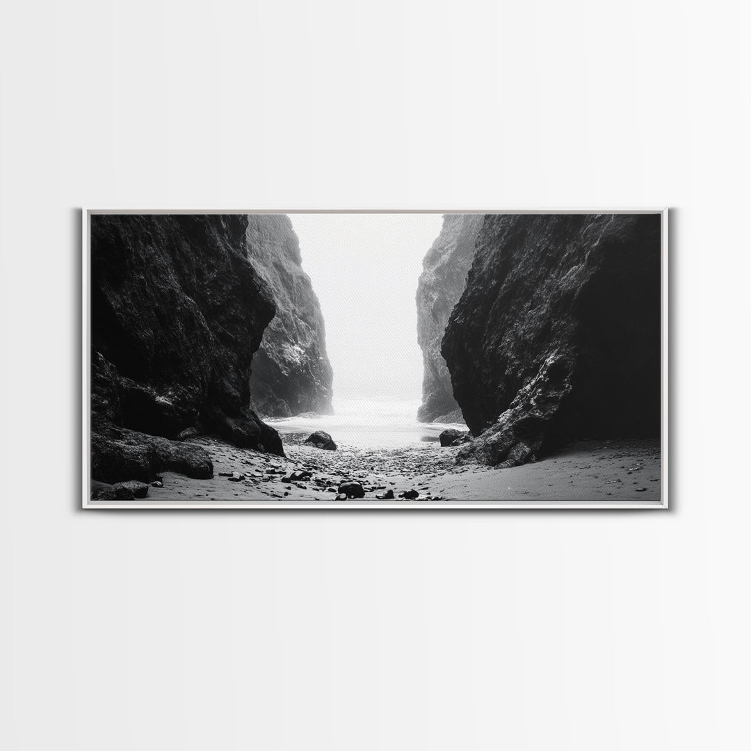 Canyon, moody art, dramatic landscape, rustic decor, wabi sabi art, minimalist art, vertical wall art, farmhouse art, framed canvas print