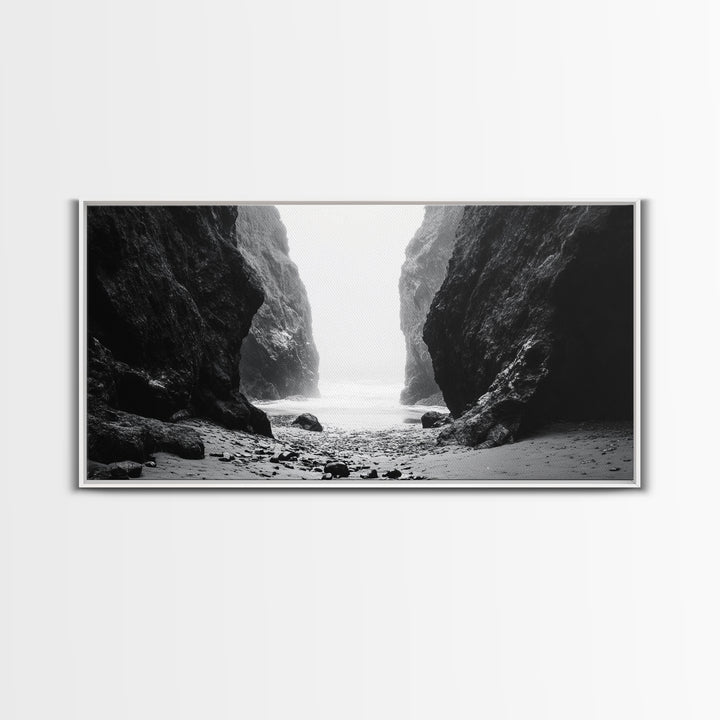 Canyon, moody art, dramatic landscape, rustic decor, wabi sabi art, minimalist art, vertical wall art, farmhouse art, framed canvas print
