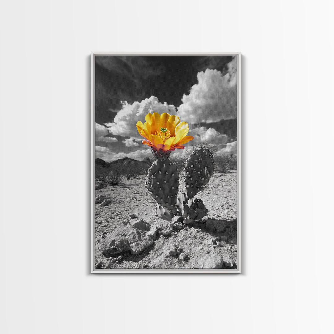 Desert Bloom, Wildflower Painting, Botanical Prints, Rustic Art, Southwest Wall Art, Nature Decor, Framed Canvas Print, Gift Idea