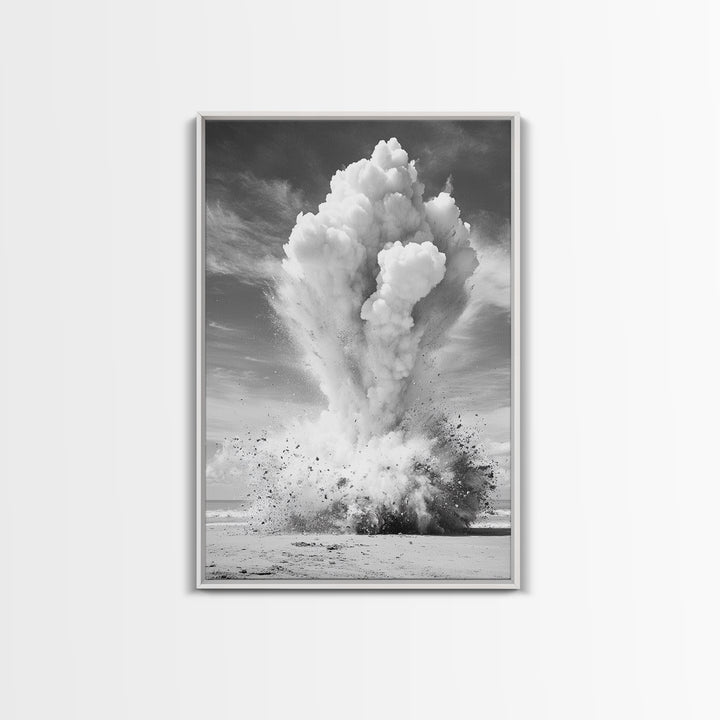Explosion art, science art, moody art, dark romance painting, wabi sabi art, unique wall art, rustic decor, canvas print, above sofa art