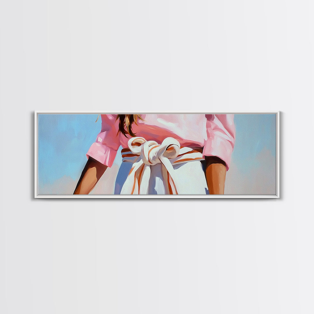 Minimalist Art, Framed Canvas Print, Fashion Illustration, Pink Wall Art, Modern Decor, Extra Wide Art, Light Pink Wall Art, Bedroom Art