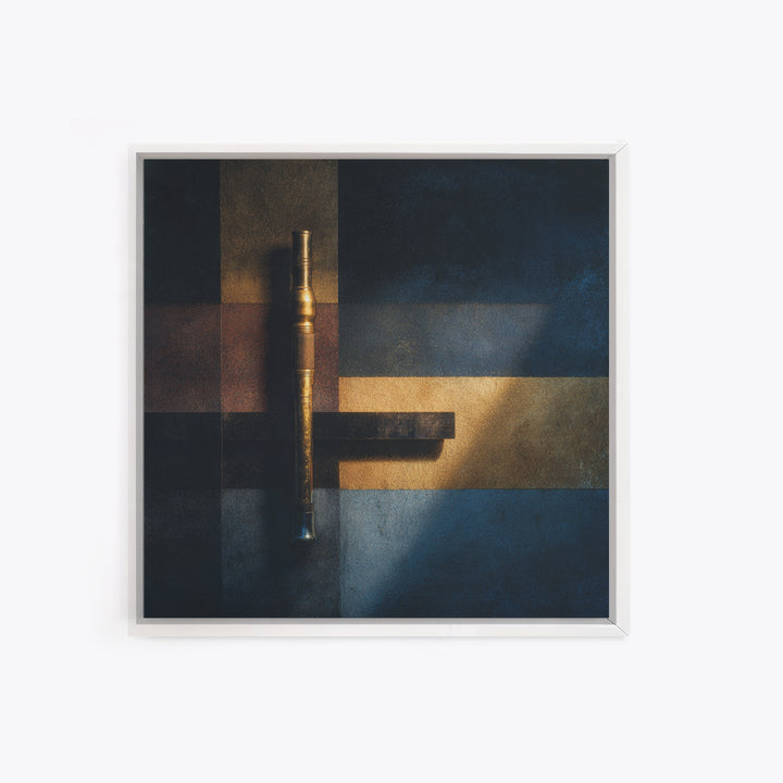 Conductor Baton and Sheet Shapes Without Text Canvas Print, Recording Studio Art, Music Posters, Studio Decor, Abstract Art, RSA-1x1-18