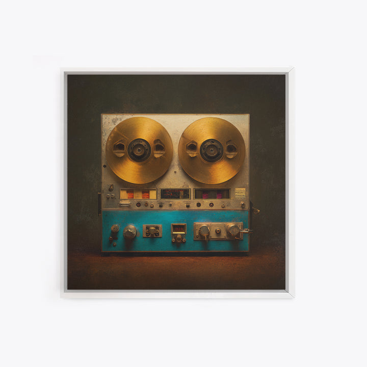 Reel to Reel Tape Machine Framed Canvas Print, Recording Studio Art, Unique Home Decor, Studio Decor, Fine Art, Analog, RSA-1x1-2