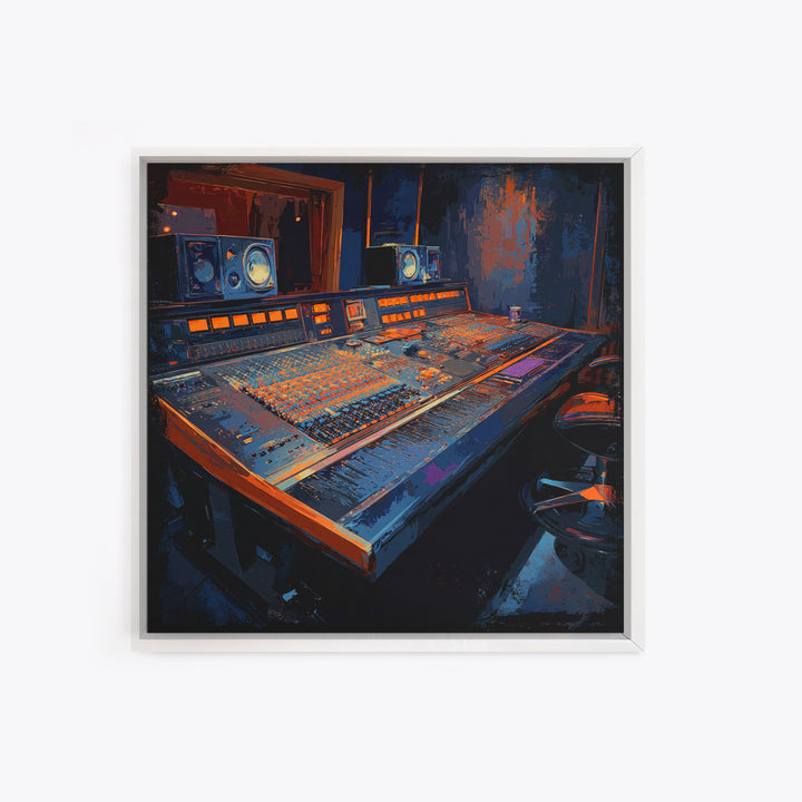 Mixing Console Faders Canvas Print, Recording Studio Art, Music Studio, Studio Decor, Oil Painting, Analog, Modern Decor, RSA-1x1-30