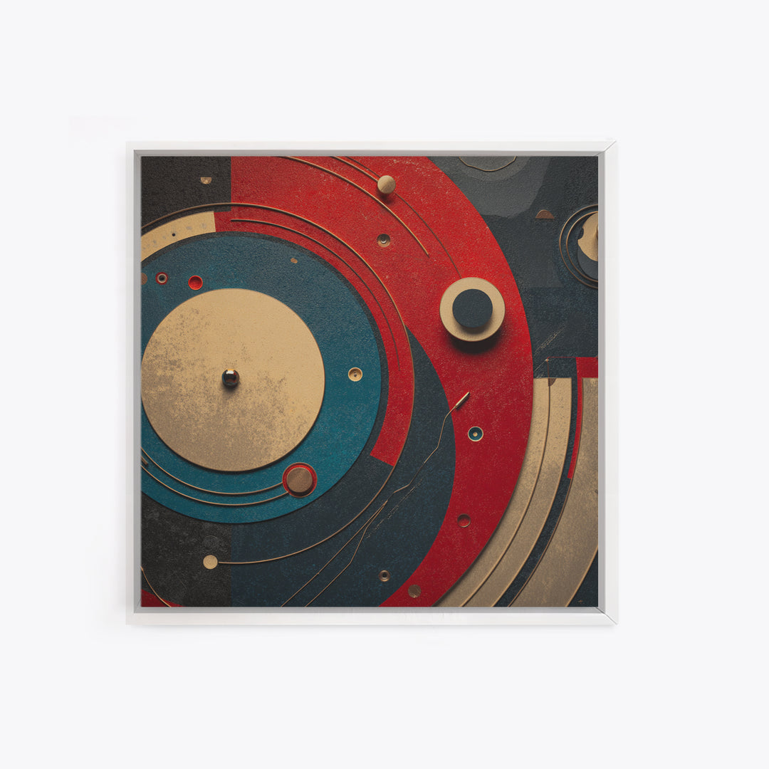 Vinyl Groove Closeup as Circular Abstract Framed Canvas Print, Recording Studio Art, Musician Posters, Studio Decor, Analog, RSA-1x1-38