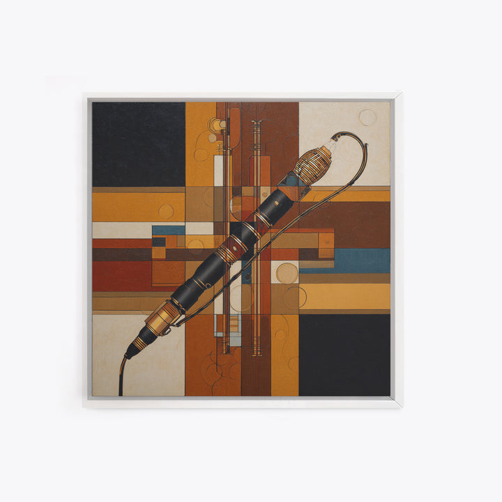 Microphone Cable Forming Elegant Line Art Canvas Print, Recording Studio Art, Studio Wall Art, Studio Decor, Abstract Art, RSA-1x1-45