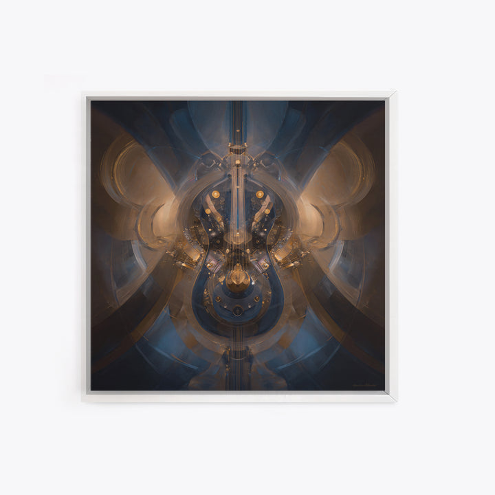 Album Cover Abstract Without Readable Text Framed Canvas Print, Recording Studio Art, Dtf Print, Studio Decor, Fine Art, Analog, RSA-1x1-46