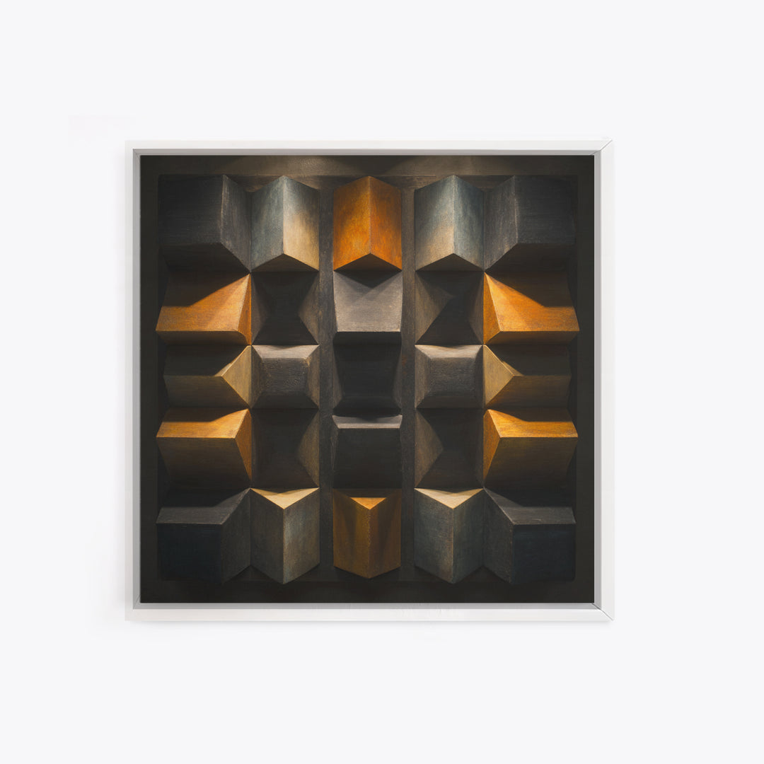 Sound Booth Foam Pattern Transformed into Design Framed Canvas Print, Recording Studio Art, Wall Decor, Studio Decor, Analog, RSA-1x1-48