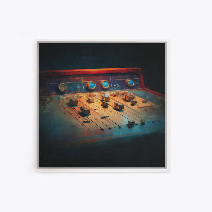 Mixing Console Faders Canvas Print, Recording Studio Art, Music Studio, Studio Decor, Oil Painting, Analog, Modern Decor, RSA-1x1-54