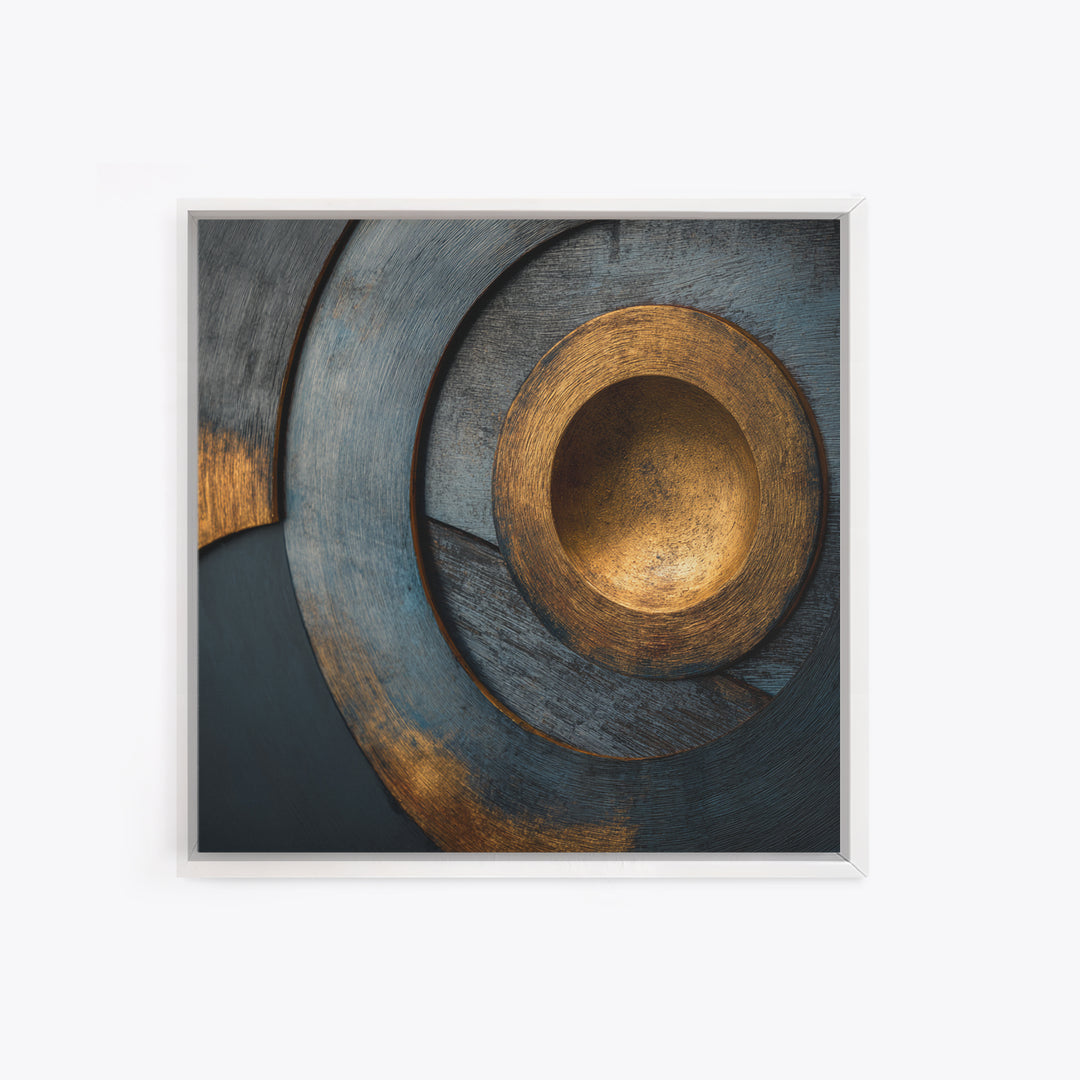 Vinyl Groove Closeup as Circular Abstract Framed Canvas Print, Recording Studio Art, Musician Posters, Studio Decor, Analog, RSA-1x1-62