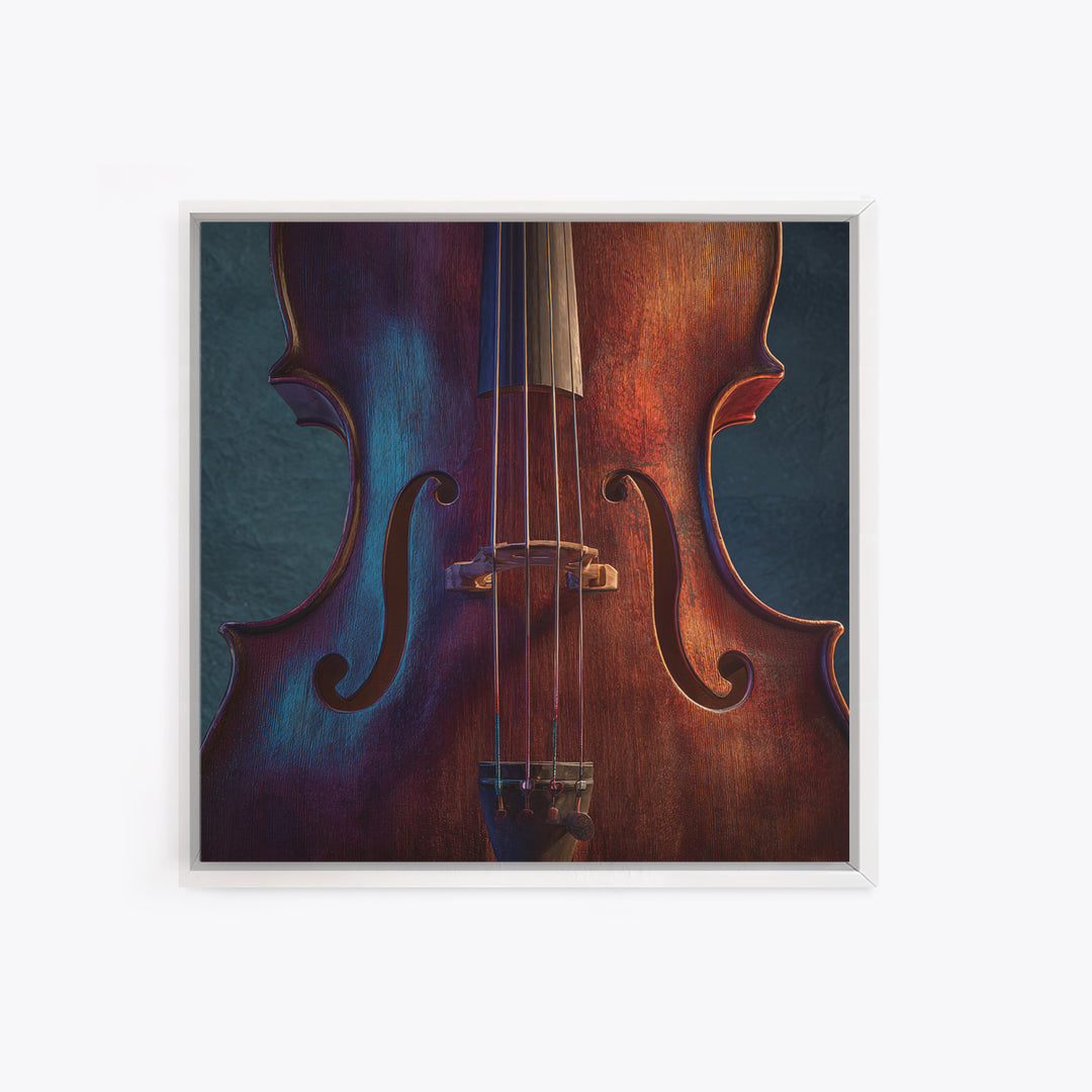 Cello Curve Closeup Framed Canvas Print, Recording Studio Art, Headphones Poster, Studio Decor, Analog, Fine Art Print, RSA-1x1-68