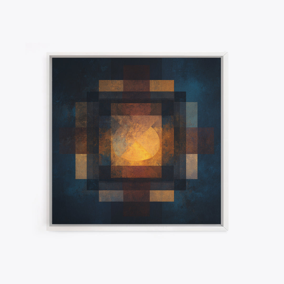 Album Cover Abstract Without Readable Text Framed Canvas Print, Recording Studio Art, Dtf Print, Studio Decor, Fine Art, Analog, RSA-1x1-70