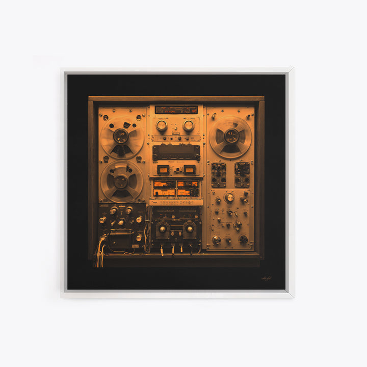 Reel to Reel Tape Machine Framed Canvas Print, Recording Studio Art, Studio Wall Art, Studio Decor, Fine Art, Analog, RSA-1x1-74