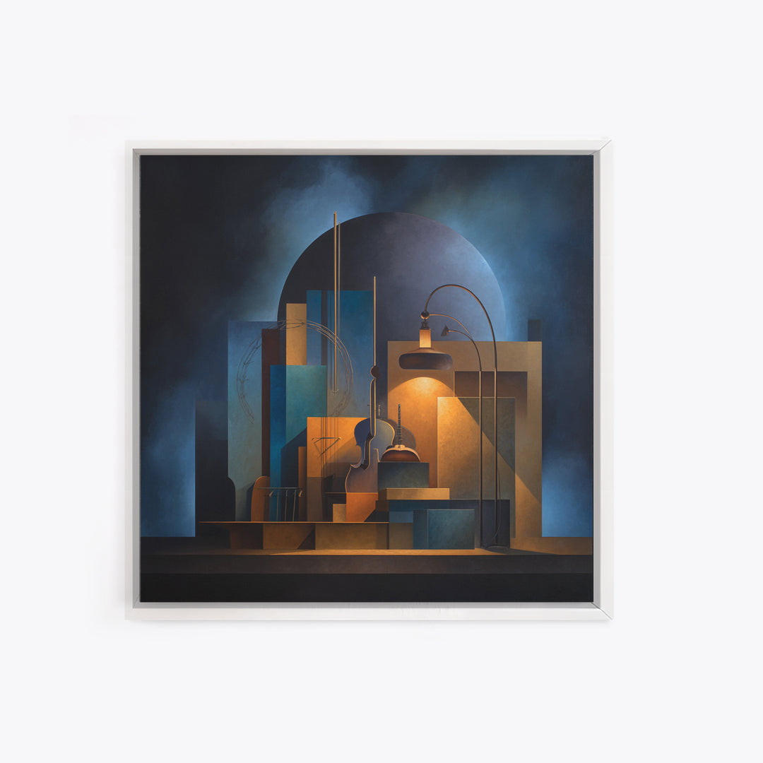 Conductor Baton and Sheet Shapes Without Text Canvas Print, Recording Studio Art, Downloadable Print, Studio Decor, Analog, RSA-1x1-90