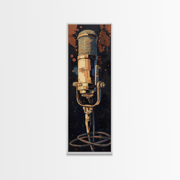 Microphone Cable Forming Elegant Line Art Canvas Print, Recording Studio Art, Printable Art, Studio Decor, Fine Art, Analog, RSA-1x3-33