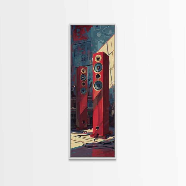 Studio Monitor Speakers as Bold Geometric Forms Canvas Print, Recording Studio Art, Boho Decor, Studio Decor, Abstract Art, RSA-1x3-48