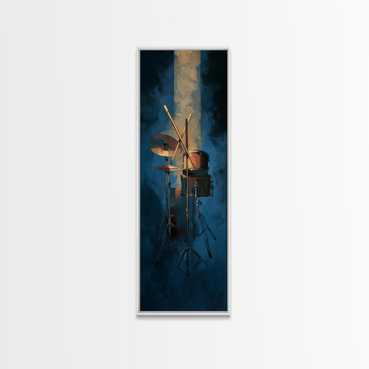Drumsticks Crossed over Snare Drum Canvas Print, Recording Studio Art, Guitar Wall Art, Studio Decor, Fine Art, Analog, RSA-1x3-94