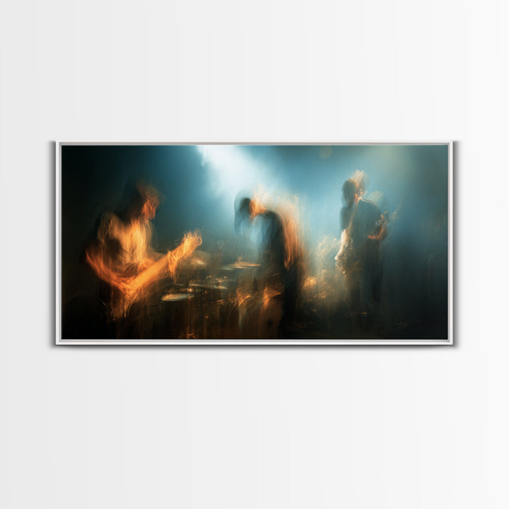 Album Cover Abstract Without Readable Text Framed Canvas Print, Recording Studio Art, Studio Decor, Abstract Art, Analog, RSA-2x1-18