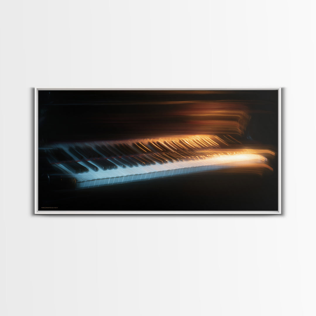 Piano Keys Fading into Shadow Canvas Print, Recording Studio Art, Mid Century Modern, Studio Decor, Fine Art, Analog, RSA-2x1-52