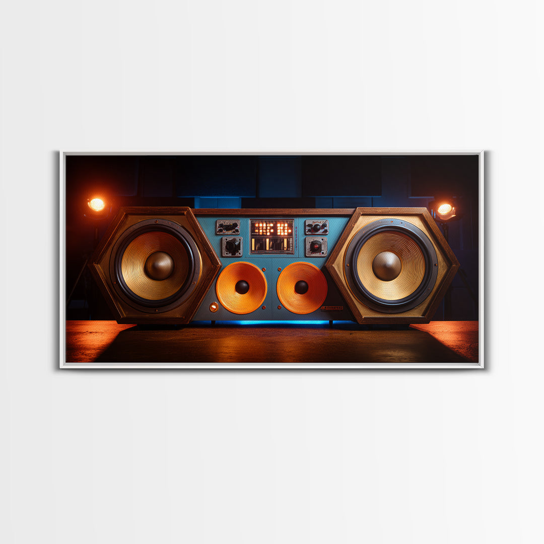 Studio Monitor Speakers as Bold Geometric Forms Canvas Print, Recording Studio Art, Printable Art, Studio Decor, Analog, RSA-2x1-56