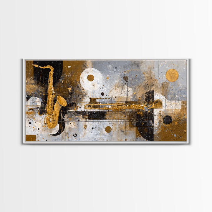 Soundwave Abstract with Black and Gold Lines Canvas Print, Recording Studio Art, Youtube Studio Decor, Studio Decor, Analog, RSA-2x1-71