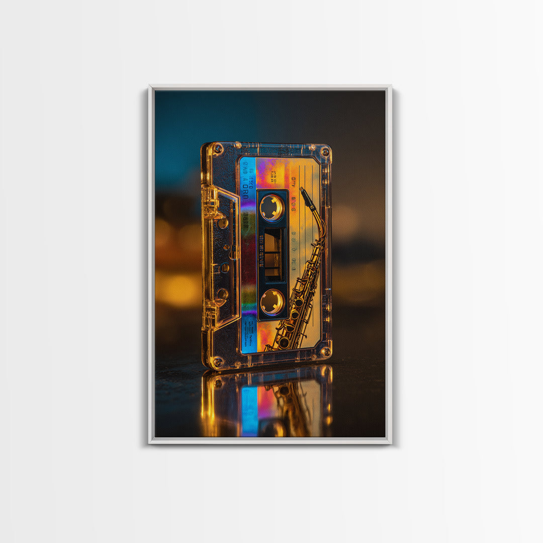 Retro Cassette Tape Framed Canvas Print, Recording Studio Art, Music Studio, Studio Decor, Fine Art, Analog, Modern Decor, RSA-2x3-19