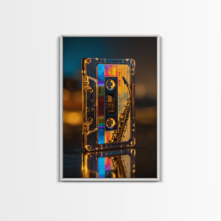 Retro Cassette Tape Framed Canvas Print, Recording Studio Art, Music Studio, Studio Decor, Fine Art, Analog, Modern Decor, RSA-2x3-19