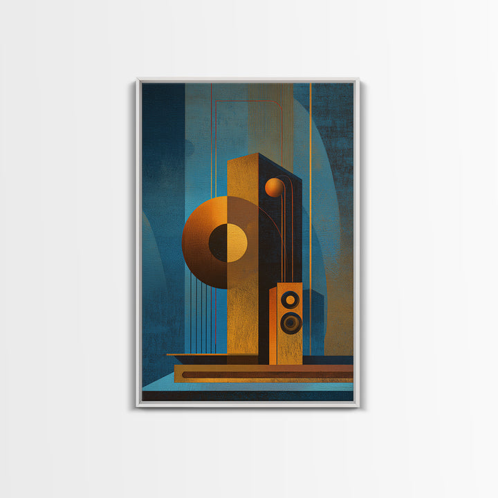 Studio Monitor Speakers as Bold Geometric Forms Canvas Print, Recording Studio Art, Youtube Studio Decor, Studio Decor, Analog, RSA-2x3-44