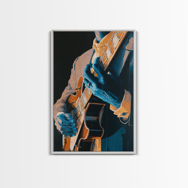 Musician Hands on Guitar Strings Canvas Print, Recording Studio Art, Art Print, Studio Decor, Fine Art, Analog, Wall Sculpture, RSA-2x3-71