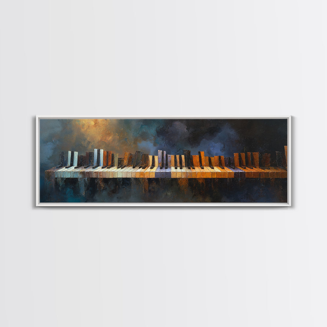 Piano Keys Fading into Shadow Canvas Print, Recording Studio Art, Studio Wall Art, Studio Decor, Fine Art, Analog, Luxury Decor, RSA-3x1-24